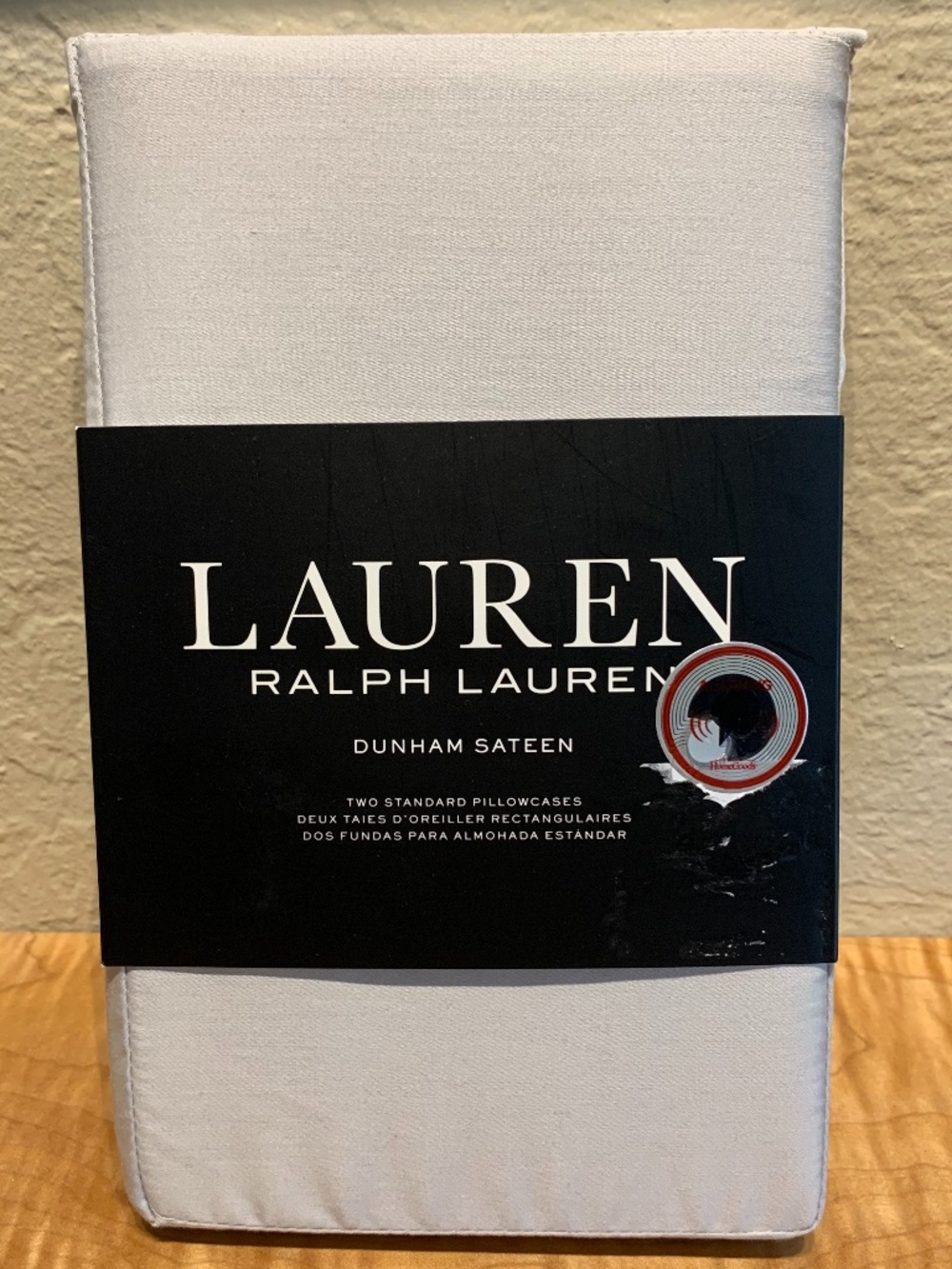 Lauren Ralph Lauren Dunham Sateen Standard Pillowcases, Gray NWT